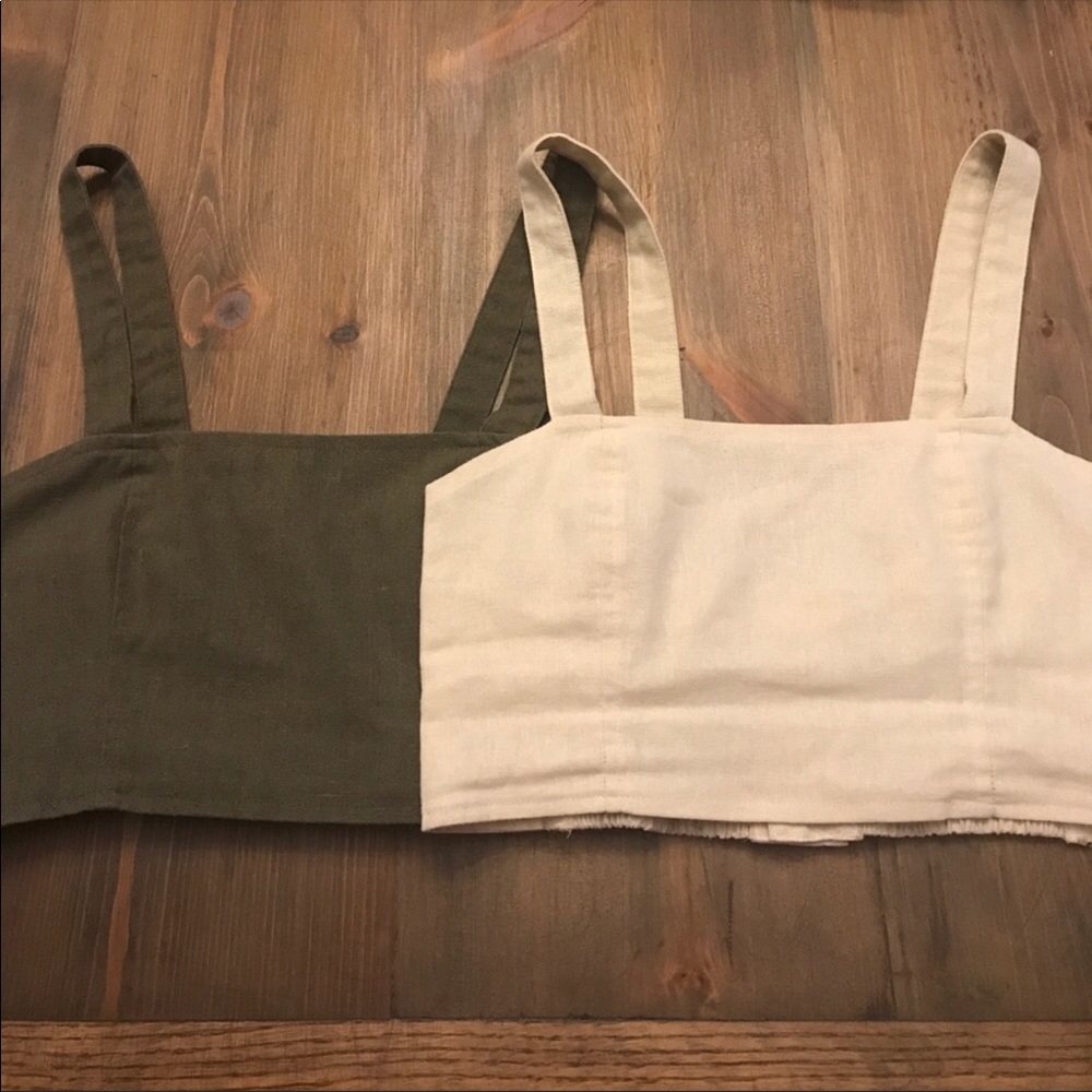 Urban Outfitters linen crop tops (ecote brand)